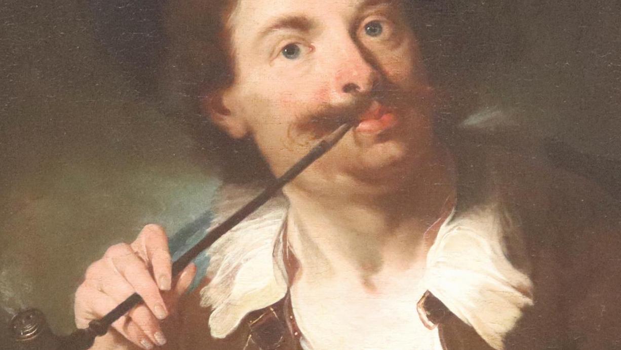 Attribué à Giuseppe Nogari (1699-1763), L’Homme à la pipe, huile sur toile, 66,5... Nogari, un portraitiste  de l’expression