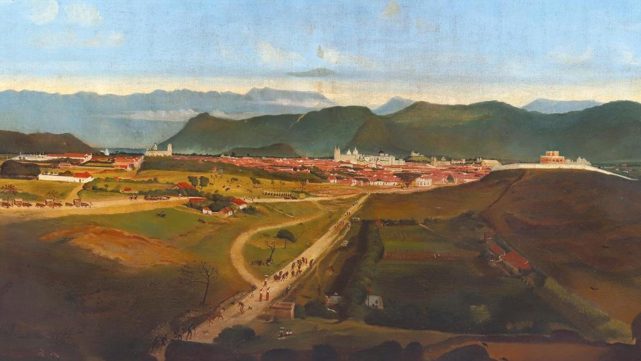 Baron Augusto de Succa (1825-?), Vue panoramique de la ville de Guatemala, 1872,... Les envies d’ailleurs de Vincent Lécuyer