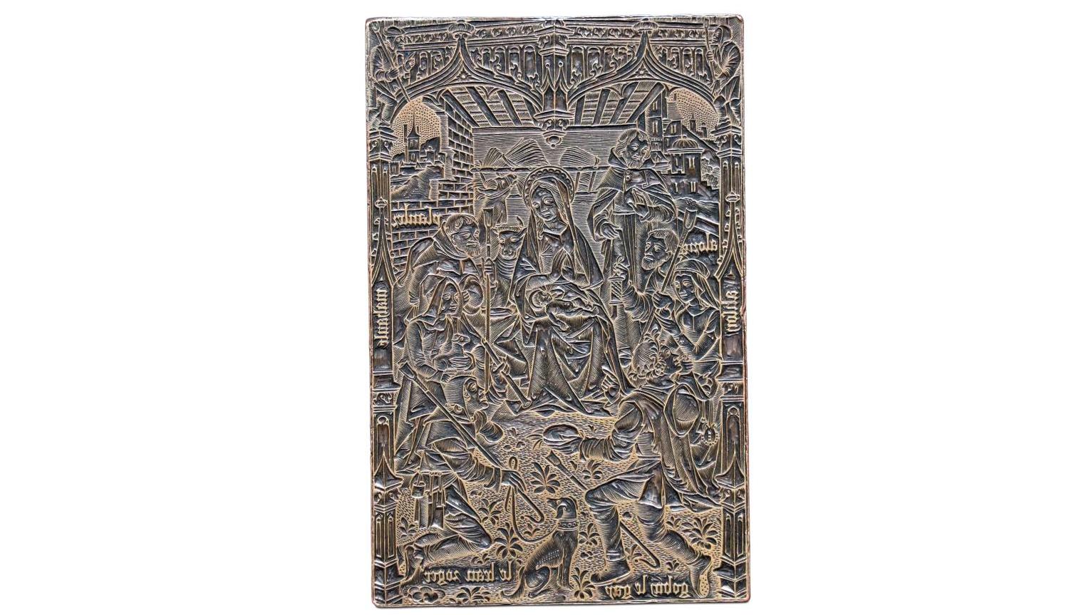 Matrice originale en cuivre représentant «L’Adoration des bergers», Paris, 1498,... A 15th-century matrix for BnF
