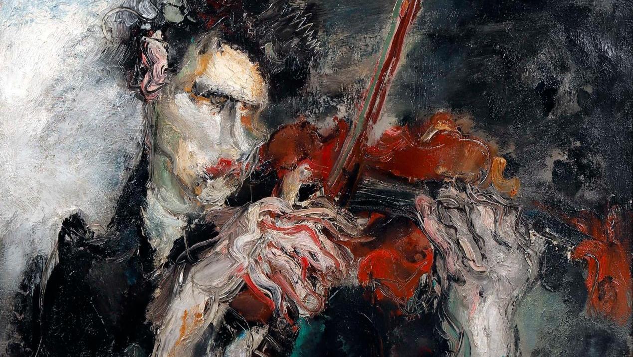 Gen Paul (1895-1975), "Violoniste",1928 , oil on canvas, 92 x 73 cm.Result: €75,... Virtuosity Rewarded for a 