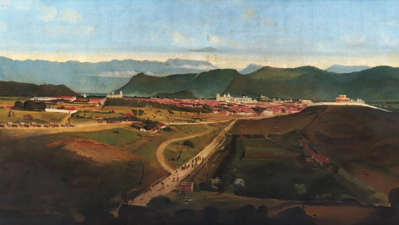 Baron Augusto de Succa (1825-?), Panoramic view of Guatemala City, 1872, oil on canvas,... Vincent Lécuyer's Longing for Other Worlds