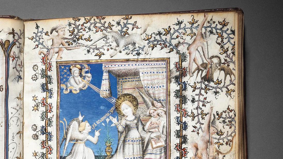 Paris, vers 1400-1410. Livre d’heures à l’usage de Rome, manuscrit en latin enluminé... Les belles heures d’une bibliothèque