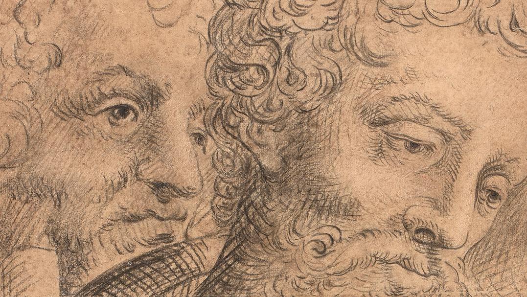 Attribué à Nicolas Dorigny (1652-1746), d’après Raphaël (1483-1520), Étude de têtes... Nicolas Dorigny, Delaperche, Signac...