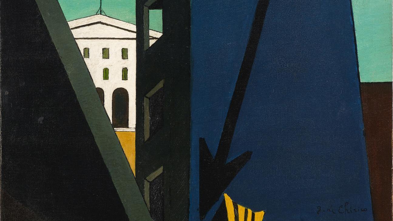 Giorgio de Chirico (1888-1978), Composition métaphysique, 1914, huile sur toile,... Paris Chirico