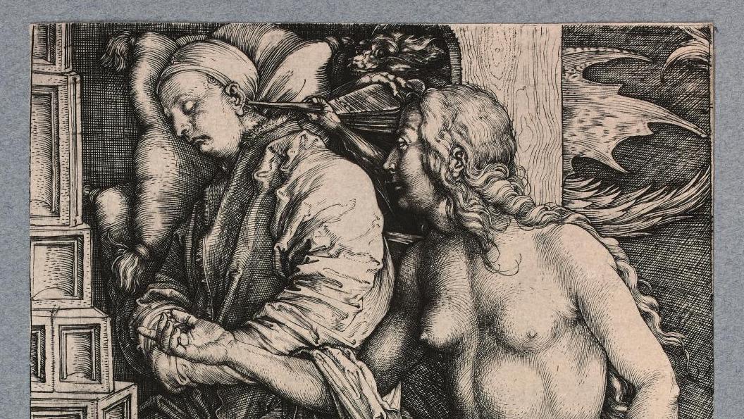 Albrecht Dürer (1471-1528), Le Rêve, burin, vers 1500, 19 x 12 cm. Estimation : ... Albrecht Dürer, du Rêve à la réalité