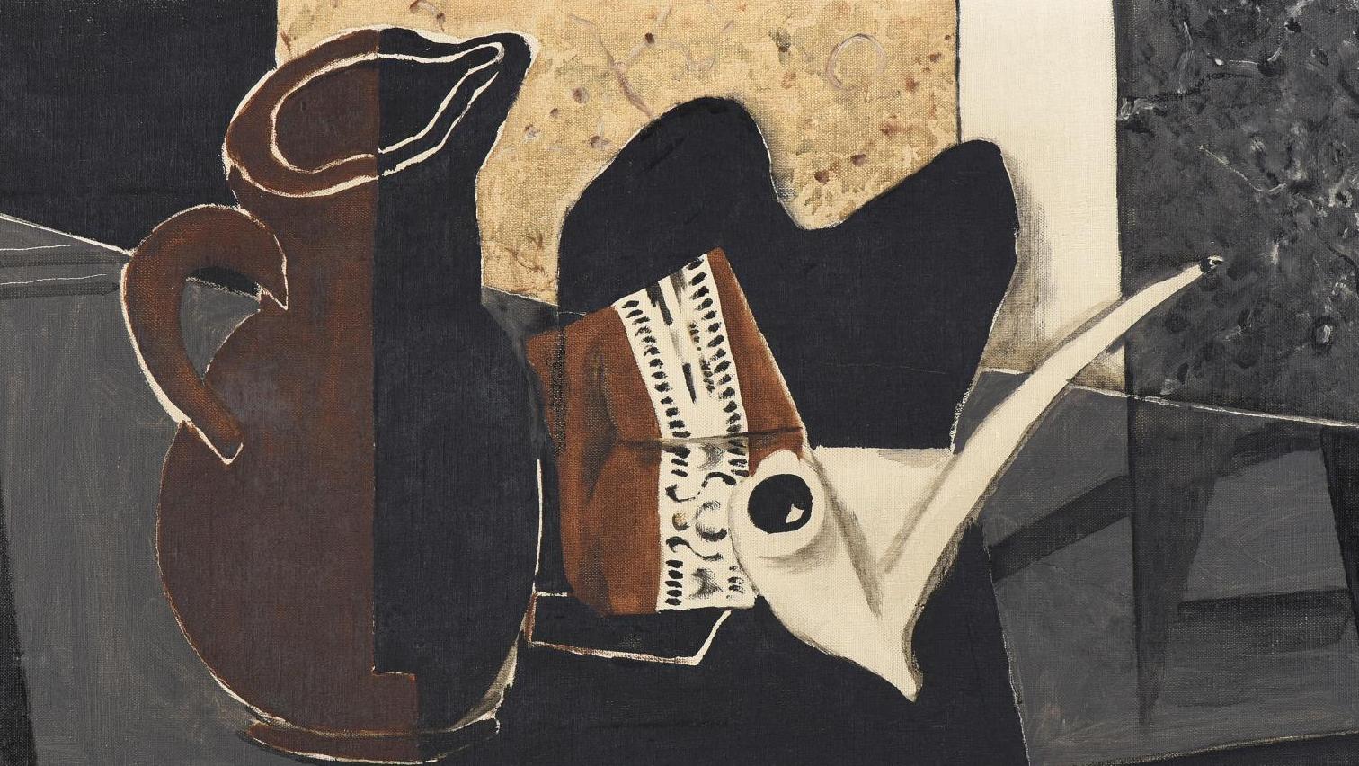 Georges Braque (1882-1963), Pichet, pipe, tabac, 1928, huile sur toile, signée et... Des objets doués d’esprit, de Braque à un coffret d’écaille