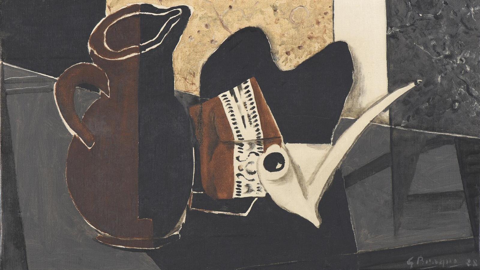 Georges Braque (1882-1963), Jug, pipe, tobacco; 1928, oil on canvas, signed and dated... Objects Endowed with a Spirit, from Braque to a Tortoiseshell Case