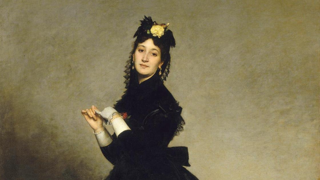 Carolus-Duran (1837-1917), La Dame au gant, 1869, huile sur toile, 228 x 164 cm,... Le noir dans tous ses états au Louvre-Lens