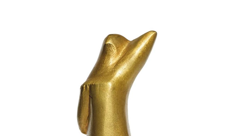 Marie-Thérèse Pinto (1894-1980), Le Toit du monde, 1958, bronze à patine dorée, fonte... Fernand Léger/ Frank Elgar