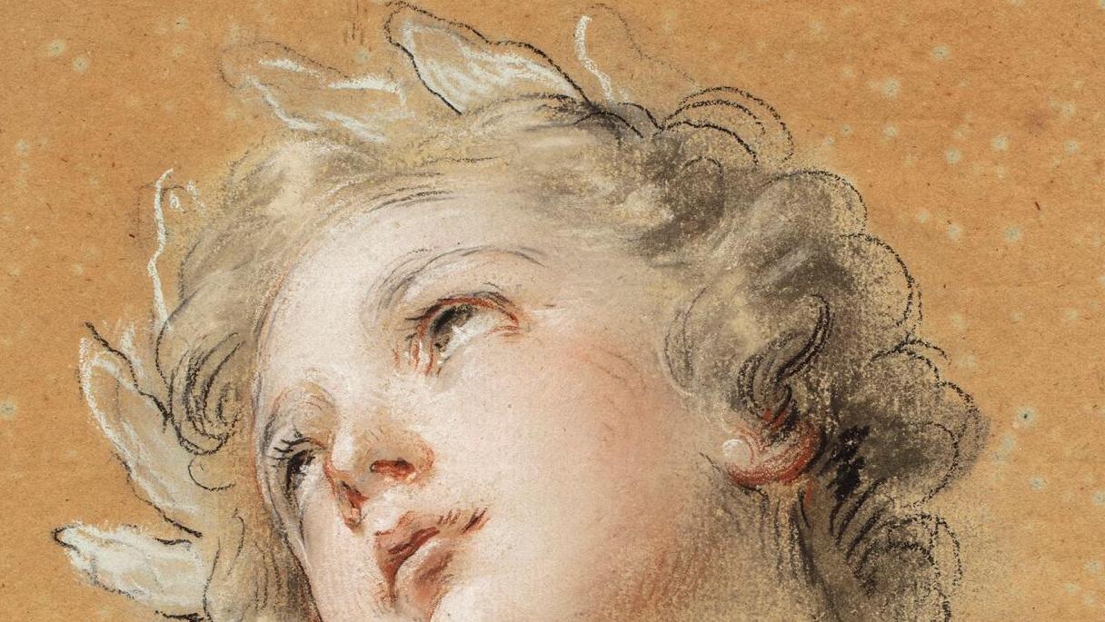 François Lemoyne (1688-1737), Étude de tête pour l’Amour de la Vertu dans l’Apothéose...  François Lemoyne pour Versailles