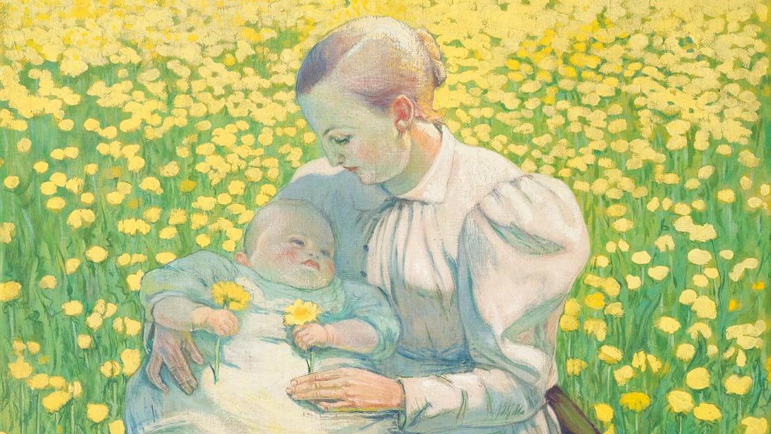 Cuno Amiet (1868-1961), Mère et enfant, 1899, retravaillé avant 1904, tempera sur... Les Madones de Cuno Amiet