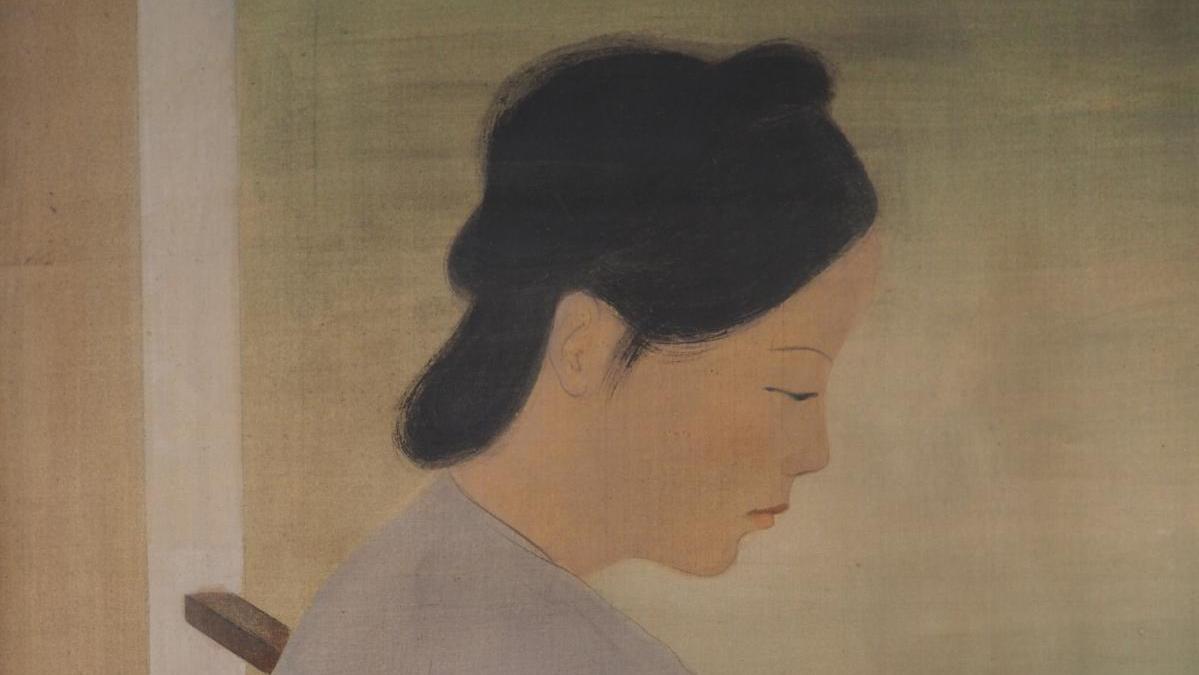 Vu Cao Dam (1908-2000), Jeune Indochinoise se coiffant Young Indochinese Woman Combing... A Woman at Her Balcony: The Art of Vu Cao Dam