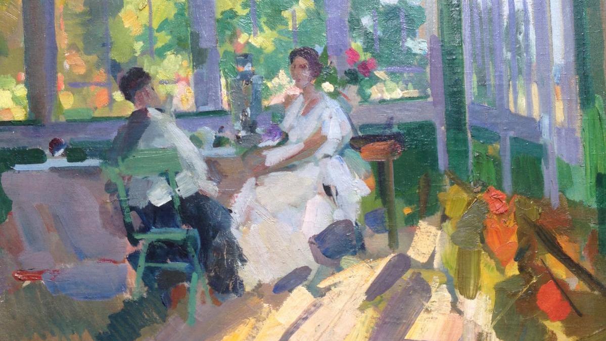 Constantin Alexeïevitch Korovine (1861-1939), La Véranda, 1922, huile sur toile signée... L’impressionnisme à la lumière russe