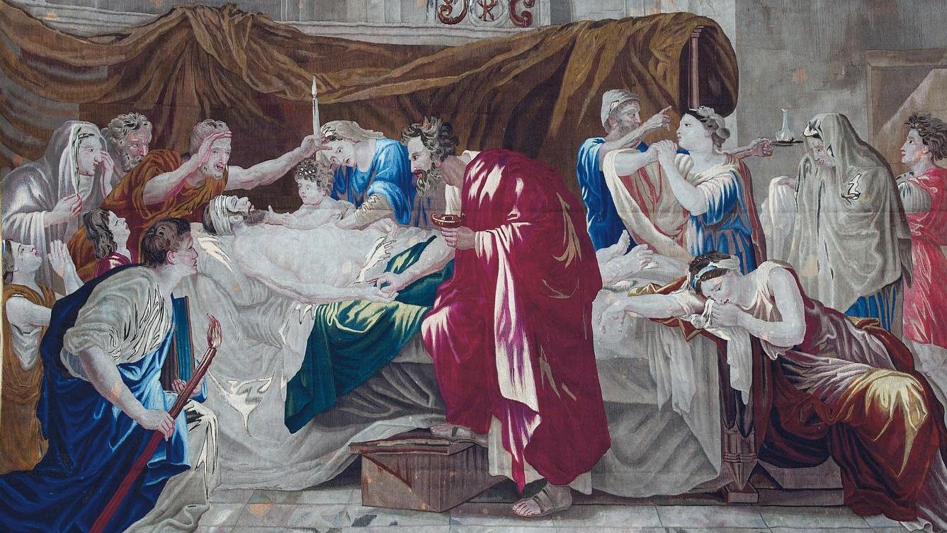 Fin du XVIIe-début du XVIIIe siècle, Bruxelles, Flandres. L’Extrême-Onction, tapisserie... La tapisserie et ses maîtres