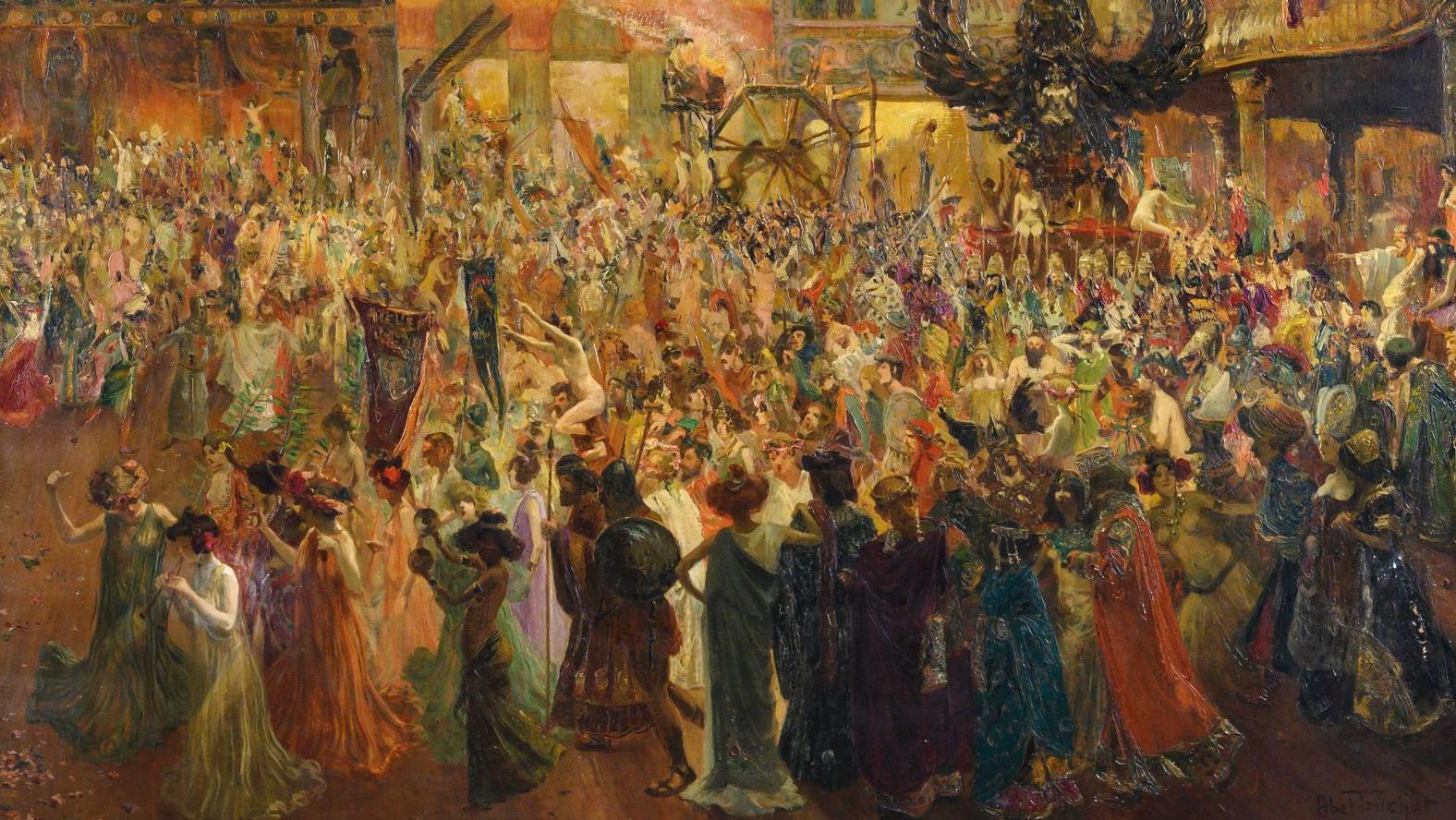 Louis Abel-Truchet (1857-1918), Bal des Quat-z’Arts, vers 1903, huile sur toile signée... Le Bal des Quat’Zarts d’Abel-Truchet à Carnavalet 