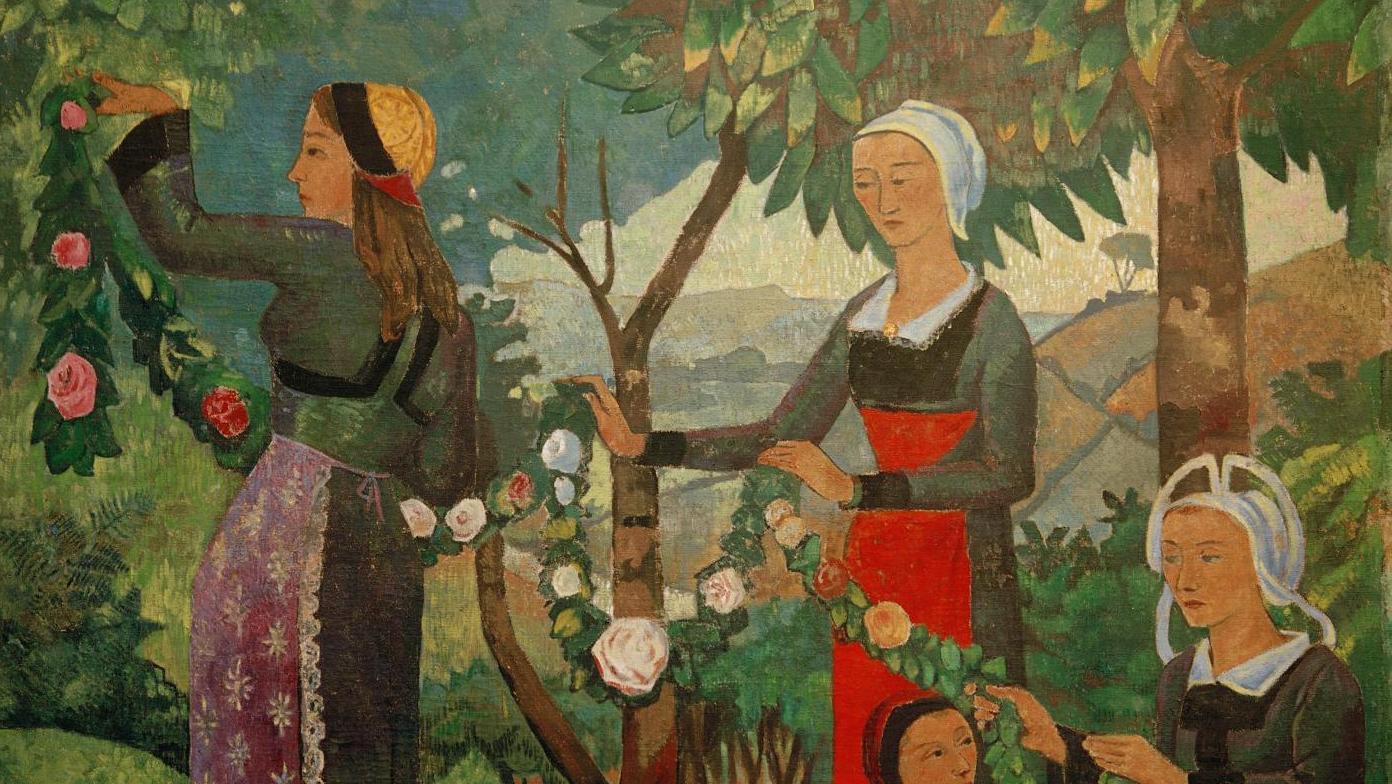 Paul Sérusier (1864-1927), La Guirlande de roses, 1898, huile sur toile, 194 x 175 cm.... Centre Pompidou Metz : That’s all folklore !