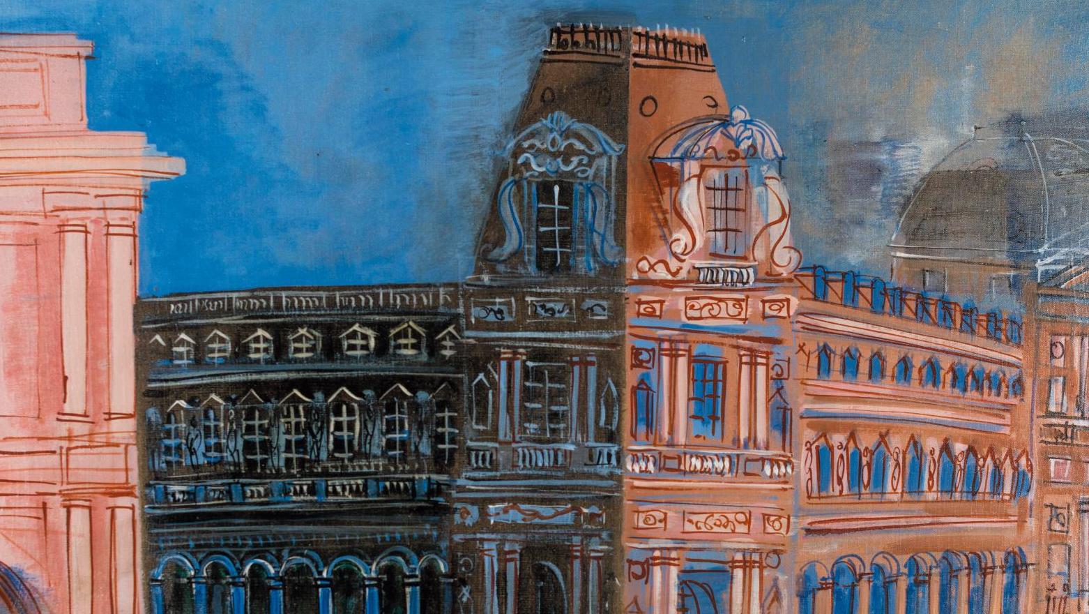 Jean Dufy (1888-1964), Paris, le carrousel du Louvre, 1957, huile sur toile, 53 x 64 cm.... Le Carrousel du Louvre colorisé par Jean Dufy