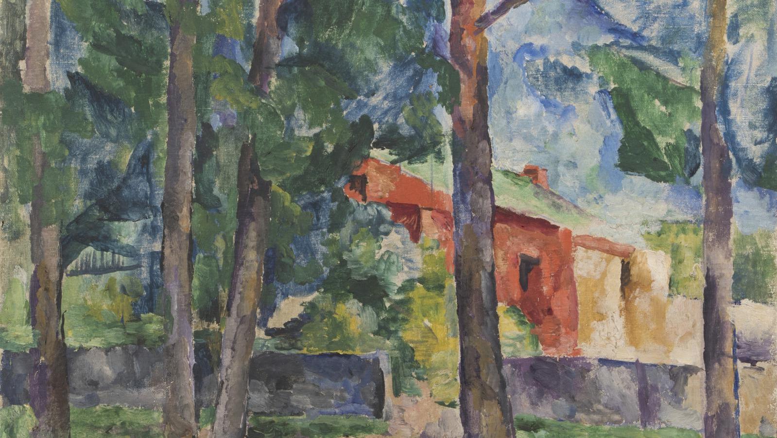 Piotr Konchalovsky (1876-1956), Paysage à la maison rouge, 1918, huile sur toile,... Les couleurs par Konchalovsky et Debré