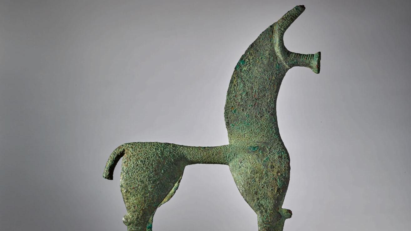 Figurine of a horse, geometric period, c. 8th century BC. Howard and Saretta Barnet... A New Hurdle for the Antiques Market in New York