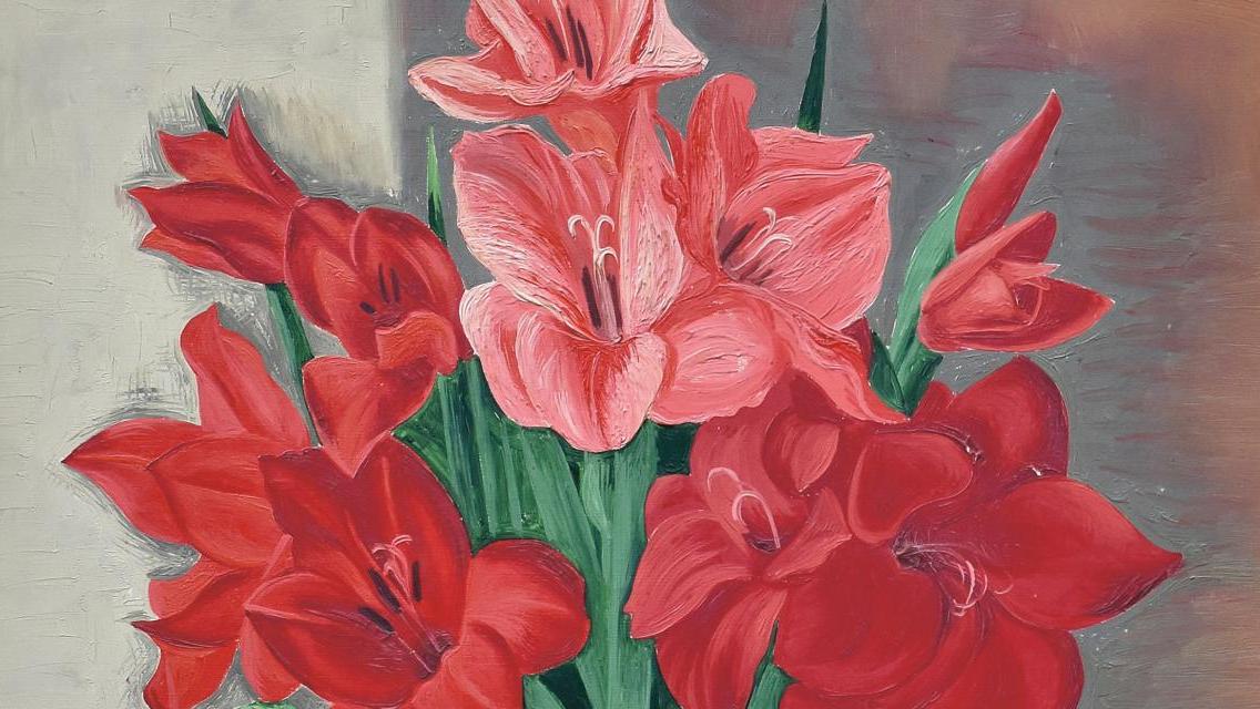 Moïse Kisling (1891-1953), Fleurs, 1937, huile sur toile, signée, datée et située... Kisling, haut en couleur
