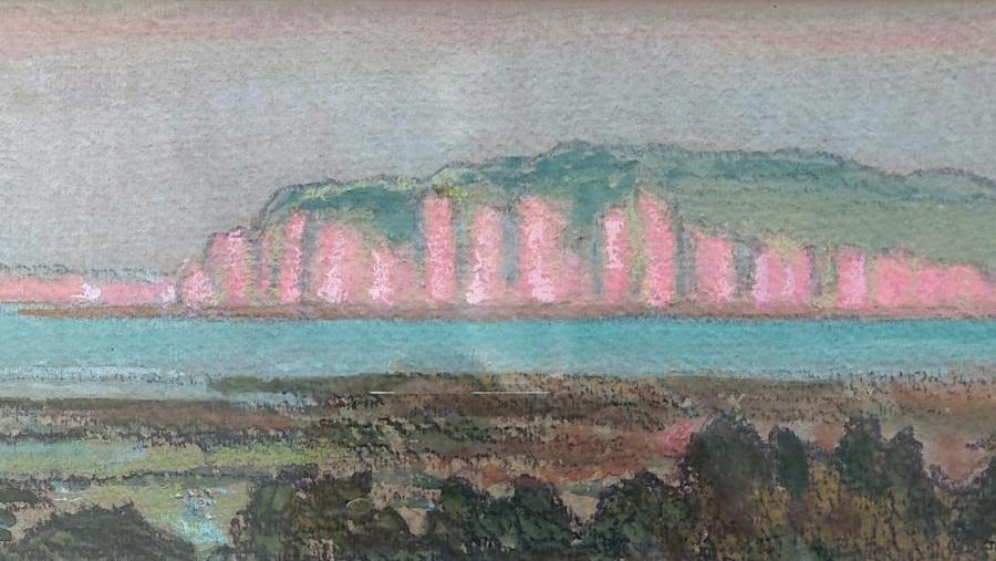 Jean-Francis Auburtin (1866-1930), Normandie, falaises de Dieppe, 1897, aquarelle... Trois paysages d’Auburtin pour le musée de Giverny