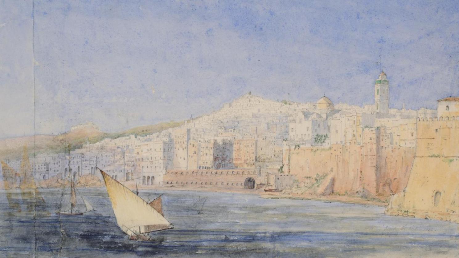 Joseph Philibert Girault de Prangey (1804-1892), Alger, 24 août 1832, crayon et aquarelle,... Mille et Un Orients. Les grands voyages de Girault de Prangey à Langres