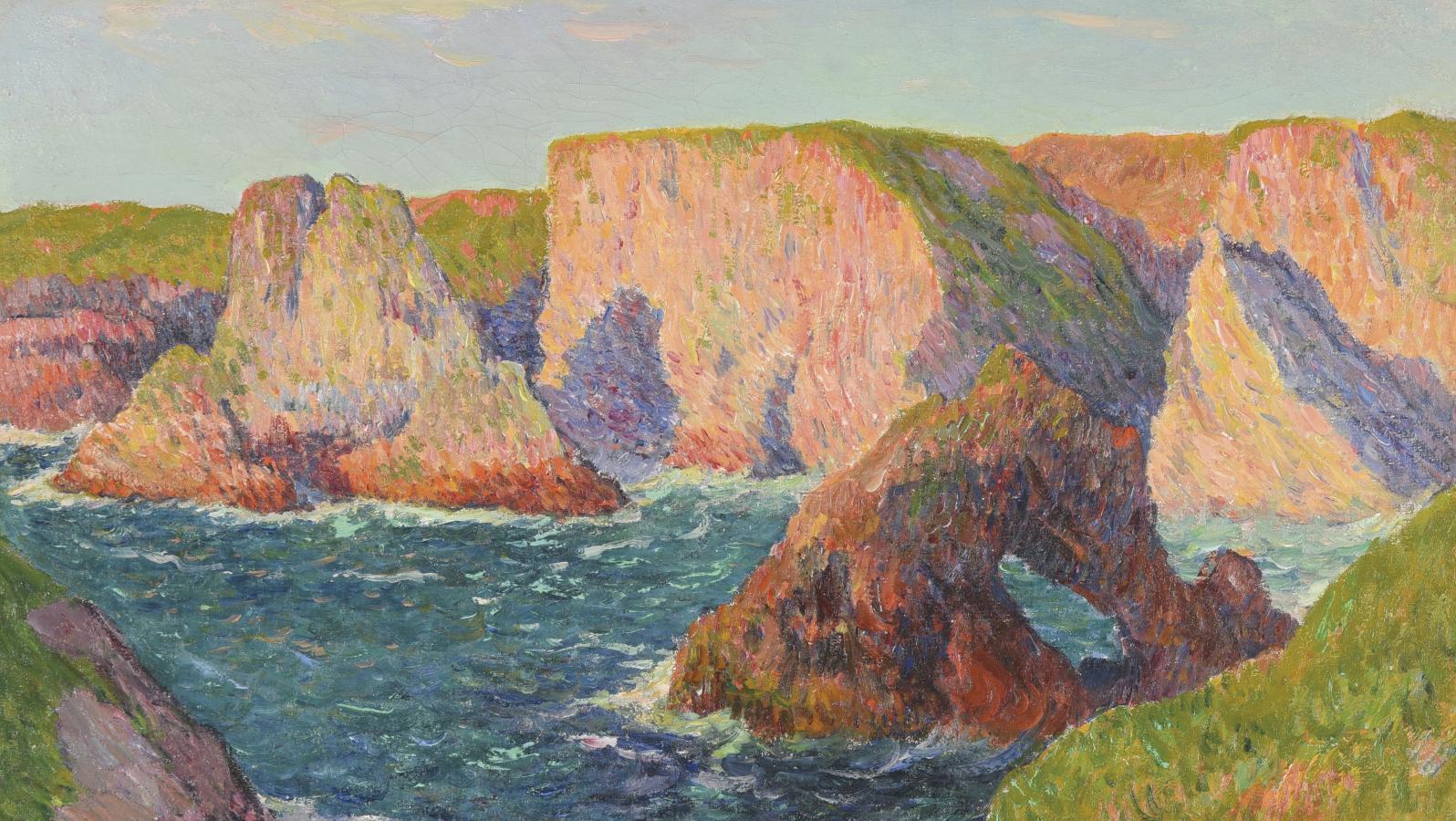 Henry Moret (1856-1913), Port-Domois : Belle-Ile en Mer, huile sur toile, 60 x 73... Des victoires pour les peintres de la Bretagne