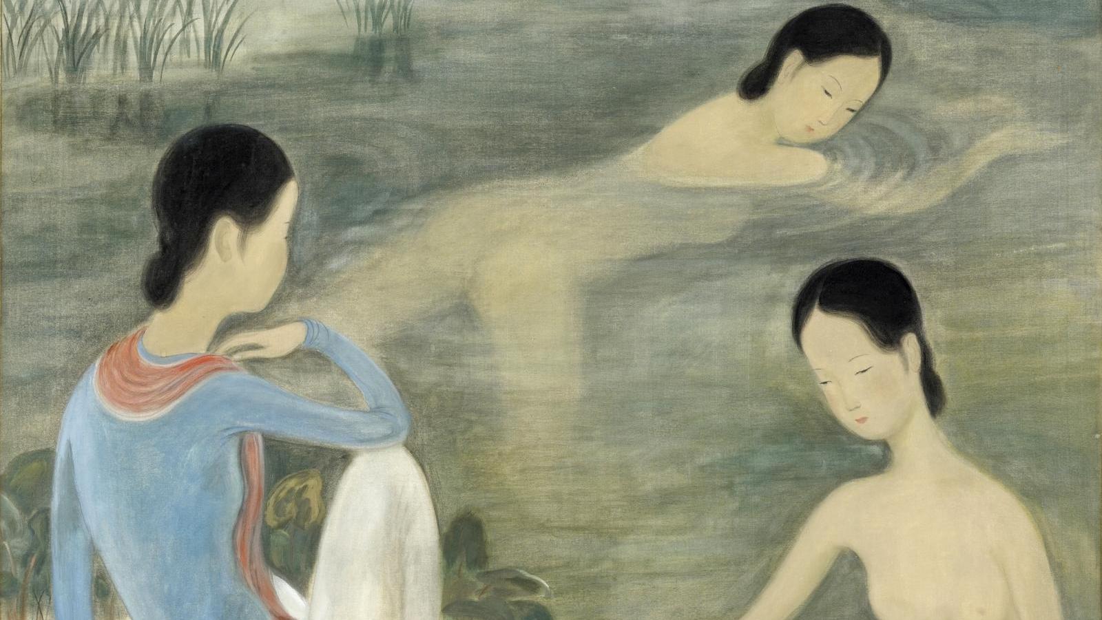 Vu Cao Dam (1908-2000), Baigneuses, 1944, plume, encre noire, aquarelle et rehauts... Un certain art de vivre par Vu Cao Dam et Le Corbusier