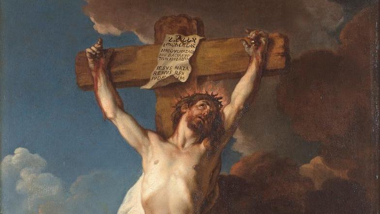 Charles de La Fosse (1636-1716), Le Christ en croix, huile sur toile, 110 x 66 cm.... De La Fosse en majesté