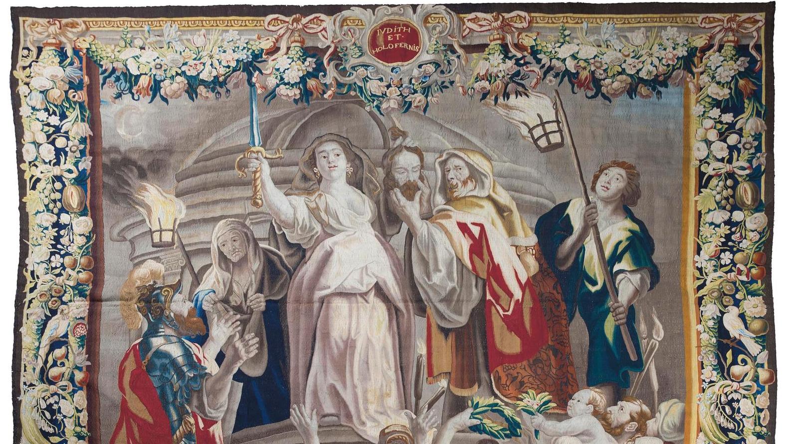 Tapisserie de Bruxelles, Judith et Holofernis, seconde moitié du XVIIe siècle, 340 x 378 cm.... Quand Bruxelles s’empare de l’histoire de Judith et Holopherne
