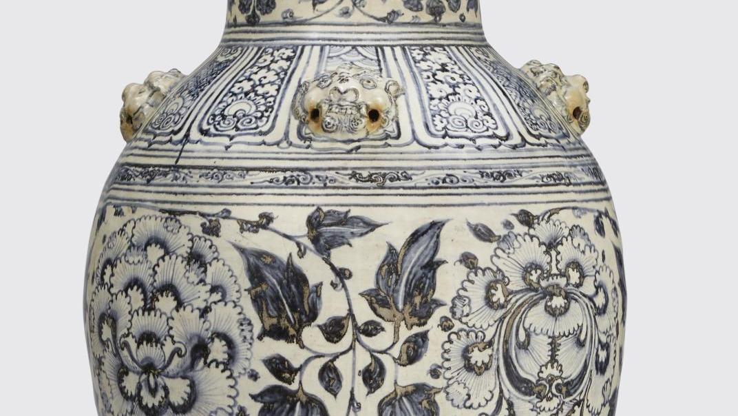 Vietnam, dynastie Lê postérieure, XVe-XVIe siècle, jarre de stockage bleu et blanc,... Lê bleu et blanc 