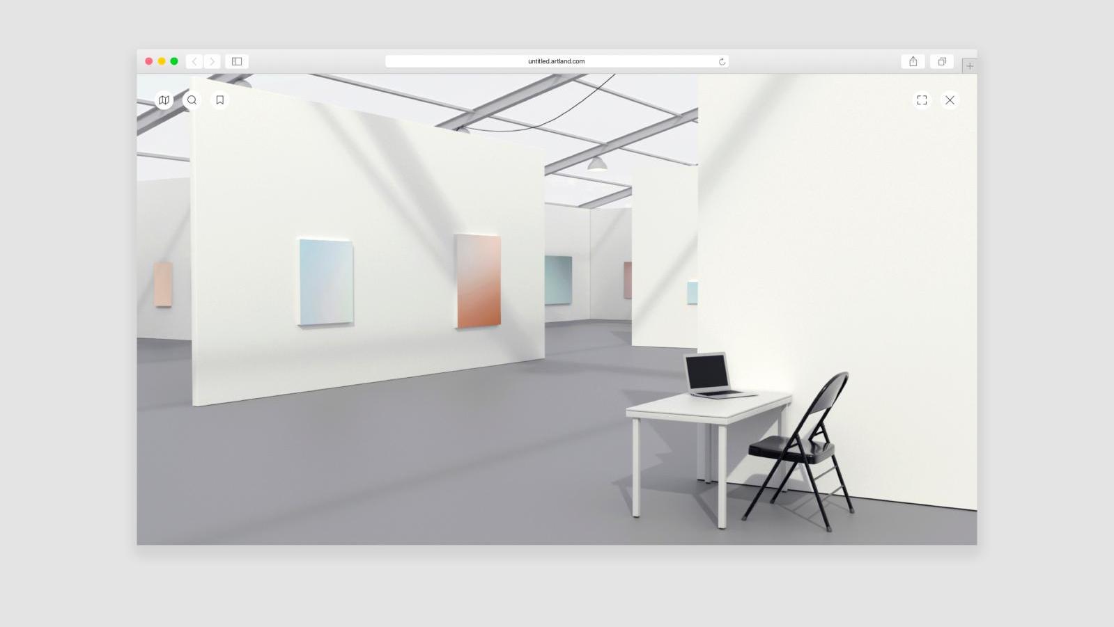 L'interface virtuelle de Untitled, Art online.Courtesy of Untitled, Art and Artl... Untitled, Art passe on line