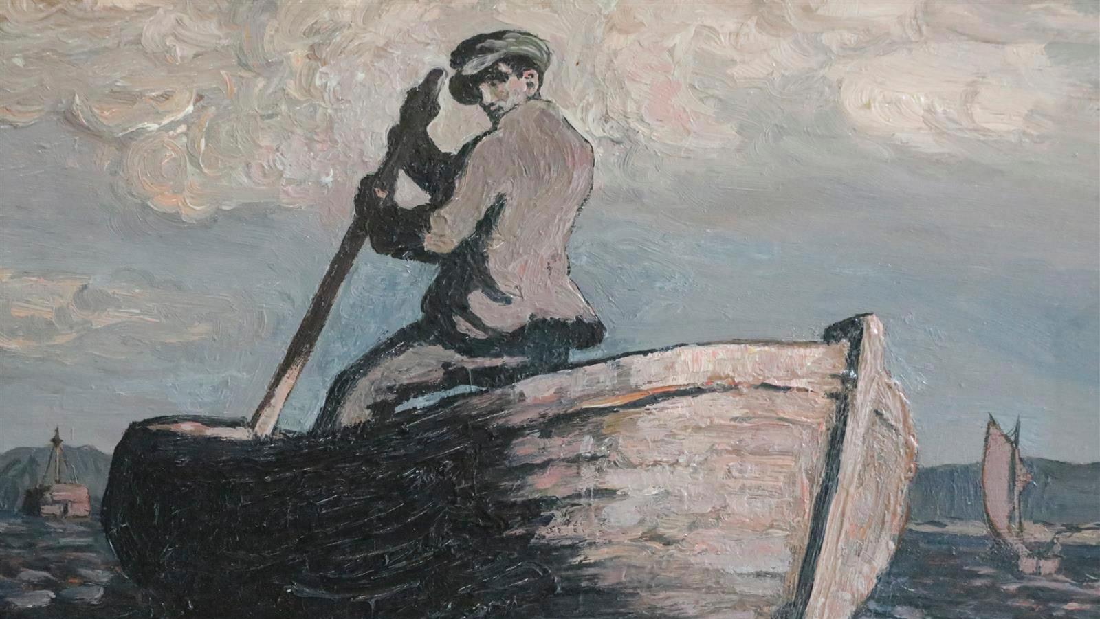 Jack Butler Yeats (1871-1957) Sculling (Godille), 1912, oil on panel, signed 24.5... A Voyage Crowned with Success for Yeats