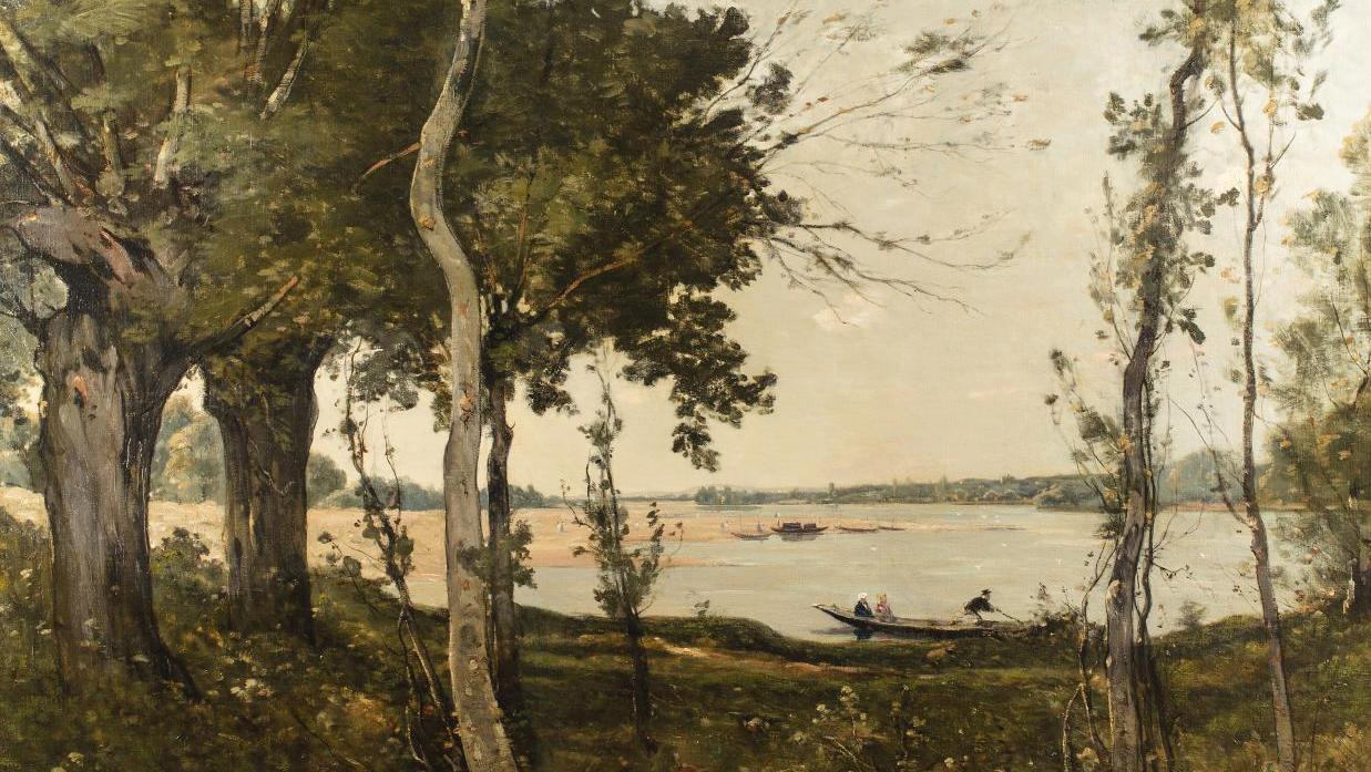 Henri Joseph Harpignies (1819-1916), Un matin aux loups près de Bonny-sur-Loire,... Balade poétique en bords de Loire