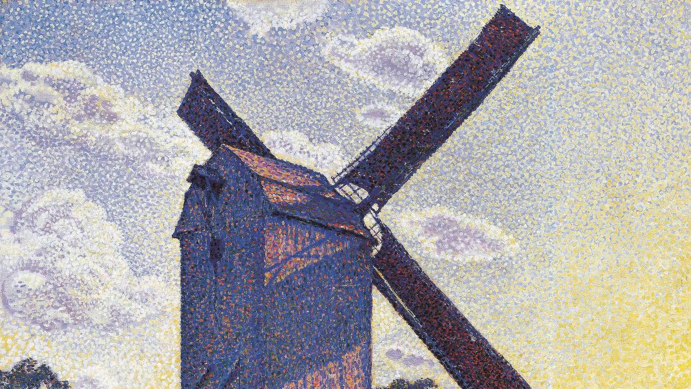Théo Van Rysselberghe (1862-1926), Le Moulin du Kalf à Knokke ou Moulin en Flandre,... Paris au temps du postimpressionnisme. Signac et les indépendants à Montréal