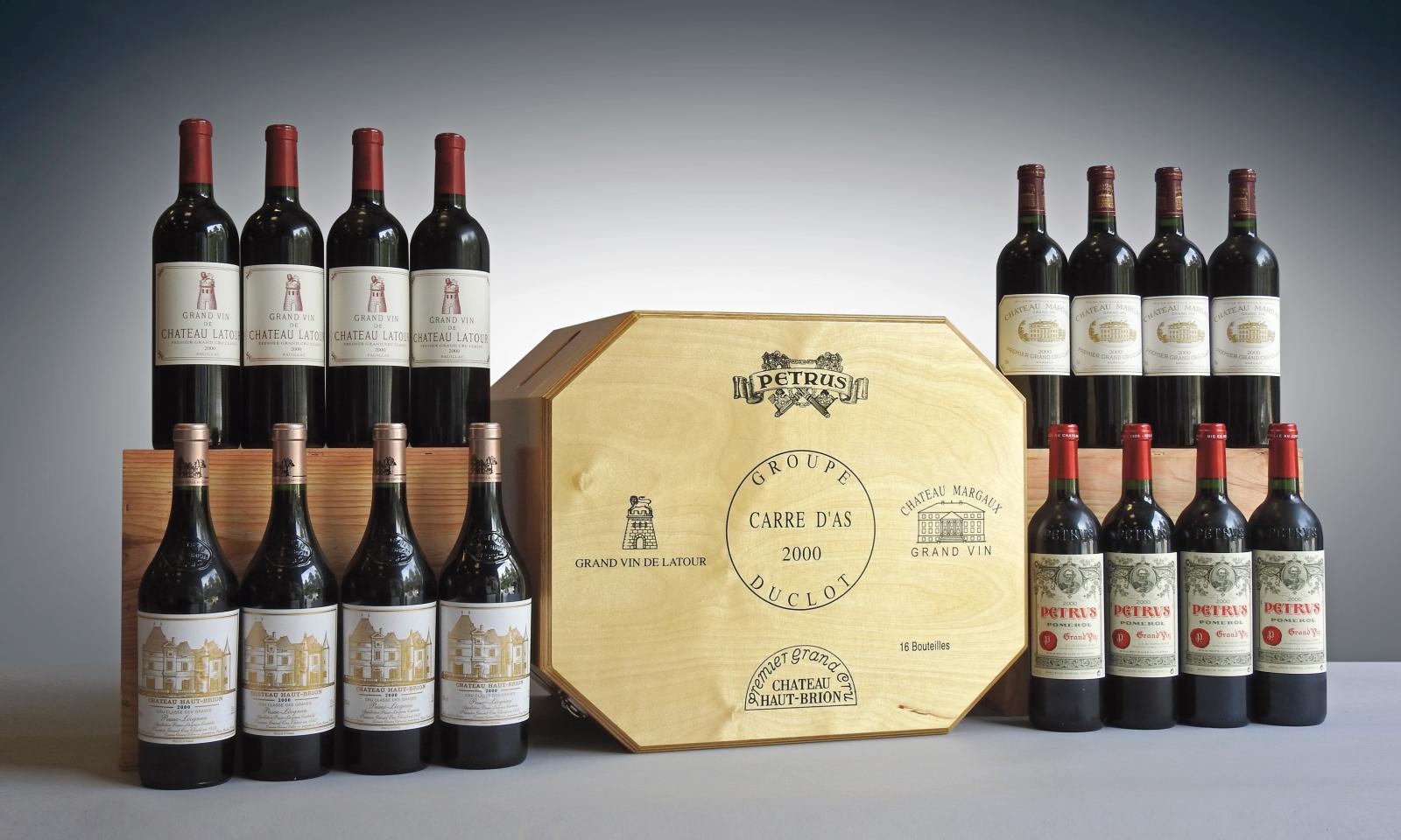 Initiées par le groupe Duclot, l’un des plus importants négociants de grands vins de Bordeaux, les caisses Carré d’as comportent quatre bouteilles de 