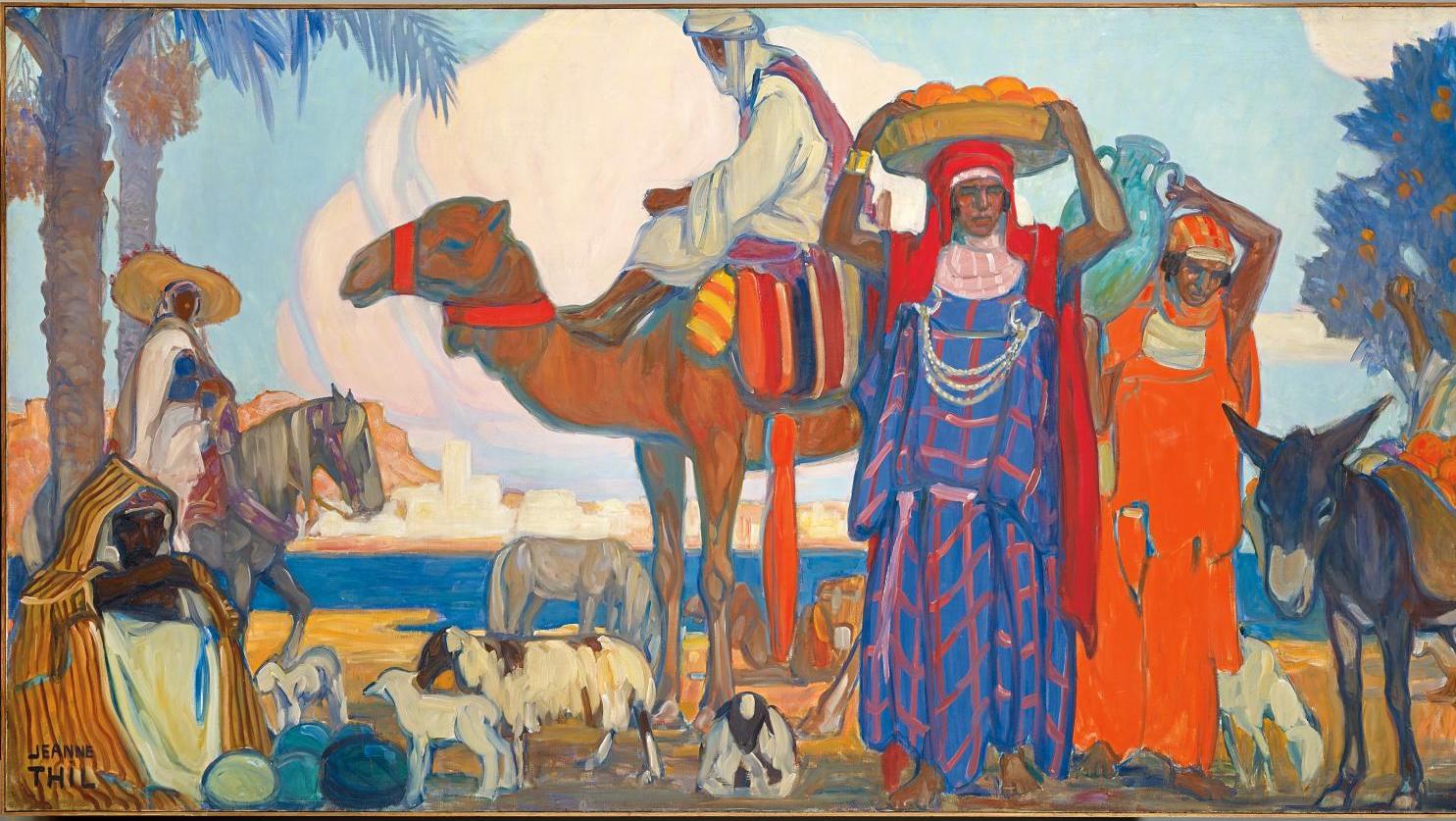 Jeanne Thil (1887-1968), Tunisie, 1935 huile sur toile, 160 x 310 cm, détail, musée... Jeanne Thil s’offre un one-woman show à Calais