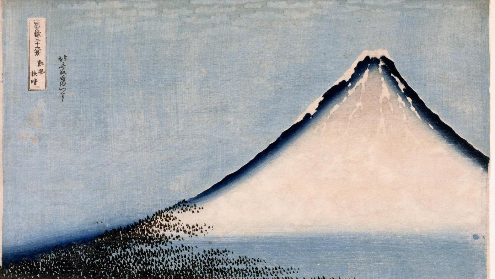 Katsushika Hokusai (1760-1849), époque d’Edo, 1831, Vent frais par matin clair, série... Fuji, pays de neige au musée Guimet