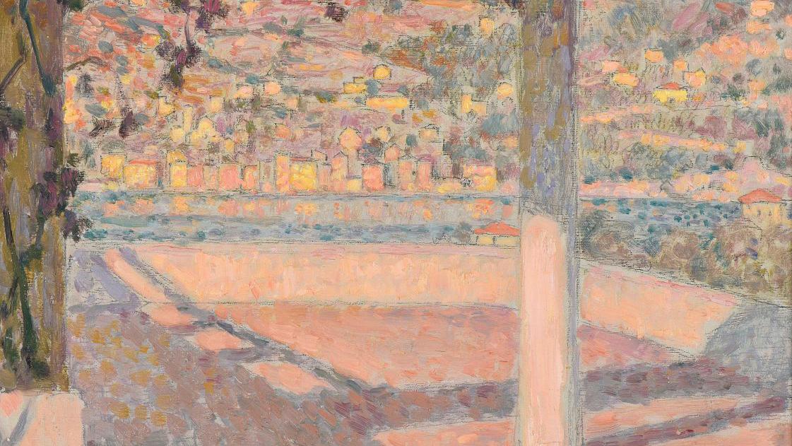 Henri Le Sidaner (1862-1939), La Terrasse sur Villefranche, le matin, 1933, huile... Le Sidaner : un mystérieux paysage