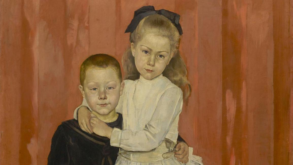 Ferdinand Hodler (1853-1918), Portrait de Sophie et Louis Weber, 1892 ou 1893, huile... L’enfant dans l’art suisse : d’Agasse à Hodler à Genève