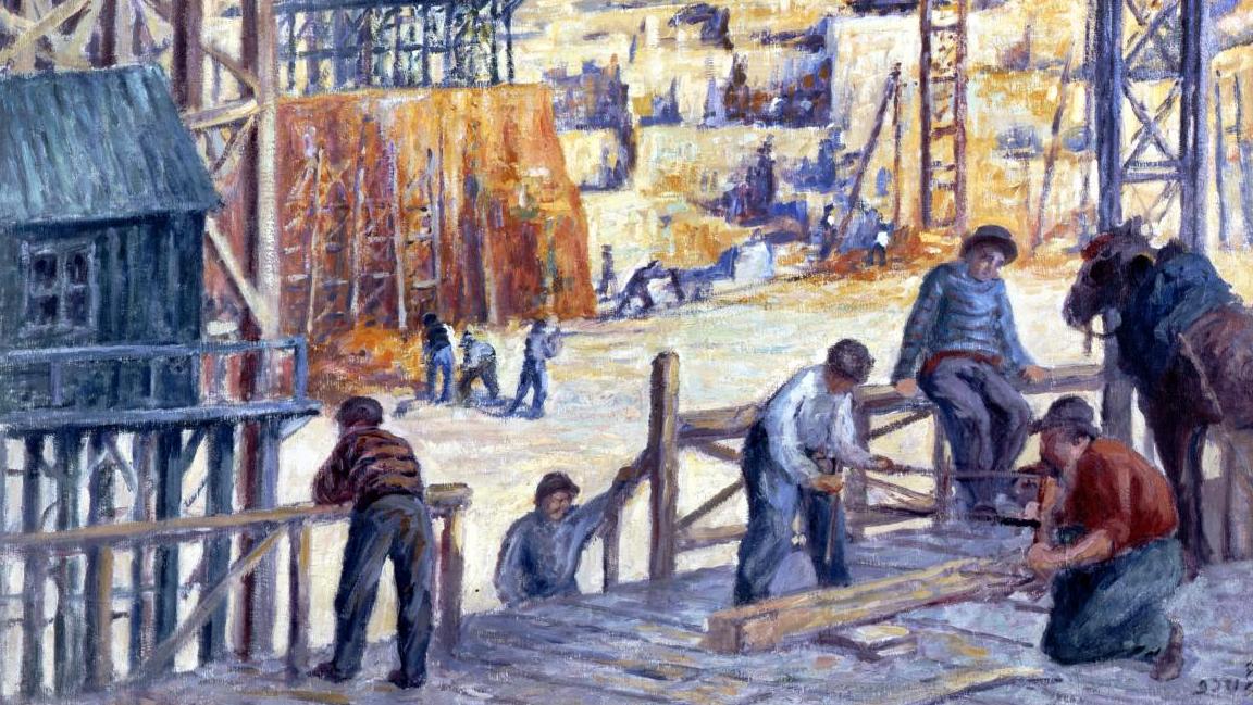 Maximilien Luce (1858-1941), Constructions quai de Passy, 1907, huile sur toile.... Les villes ardentes à Caen