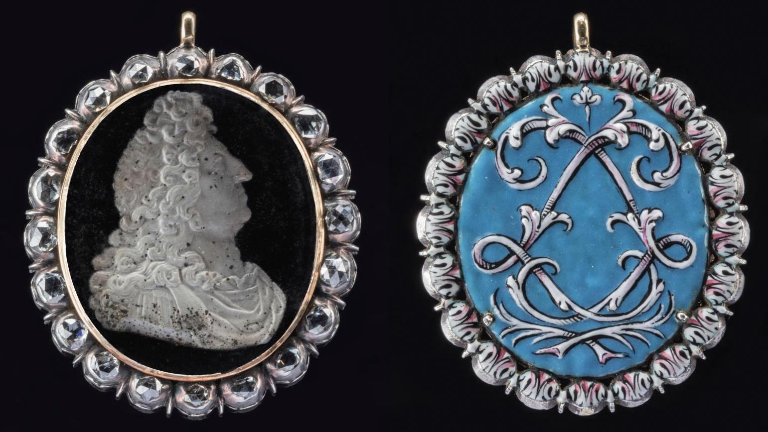 Boîte à portrait de Louis XIV en or, ornée d’un profil du Roi-Soleil à l’antique,... Un présent royal pour un corsaire