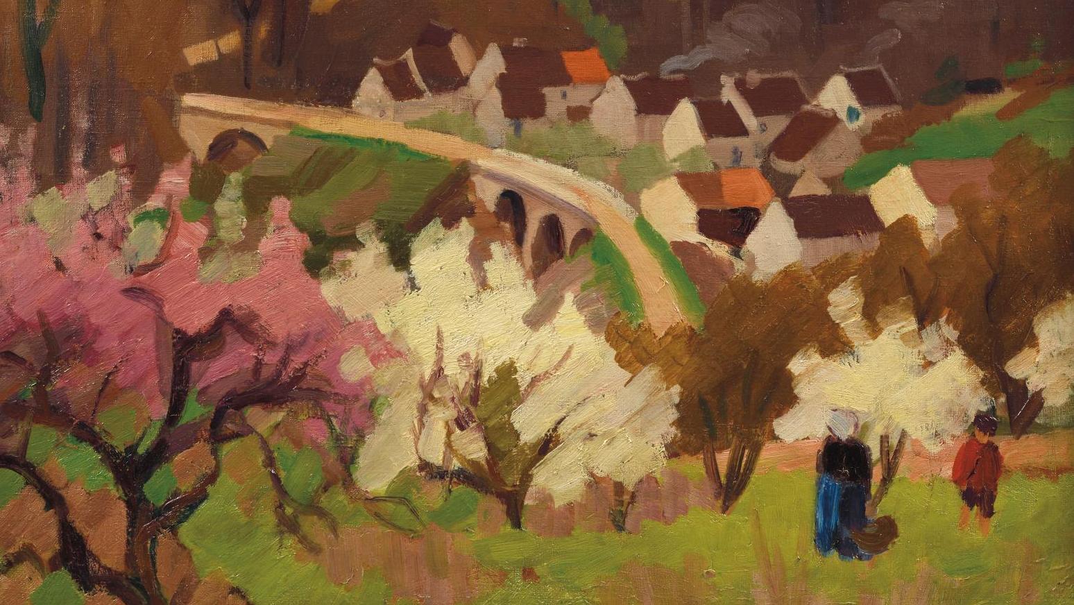 Jules-Émile Zingg (1882-1942), Printemps à Vauréal, huile sur toile, 65 x 80,5 cm.... La symphonie pastorale de Jules-Émile Zingg