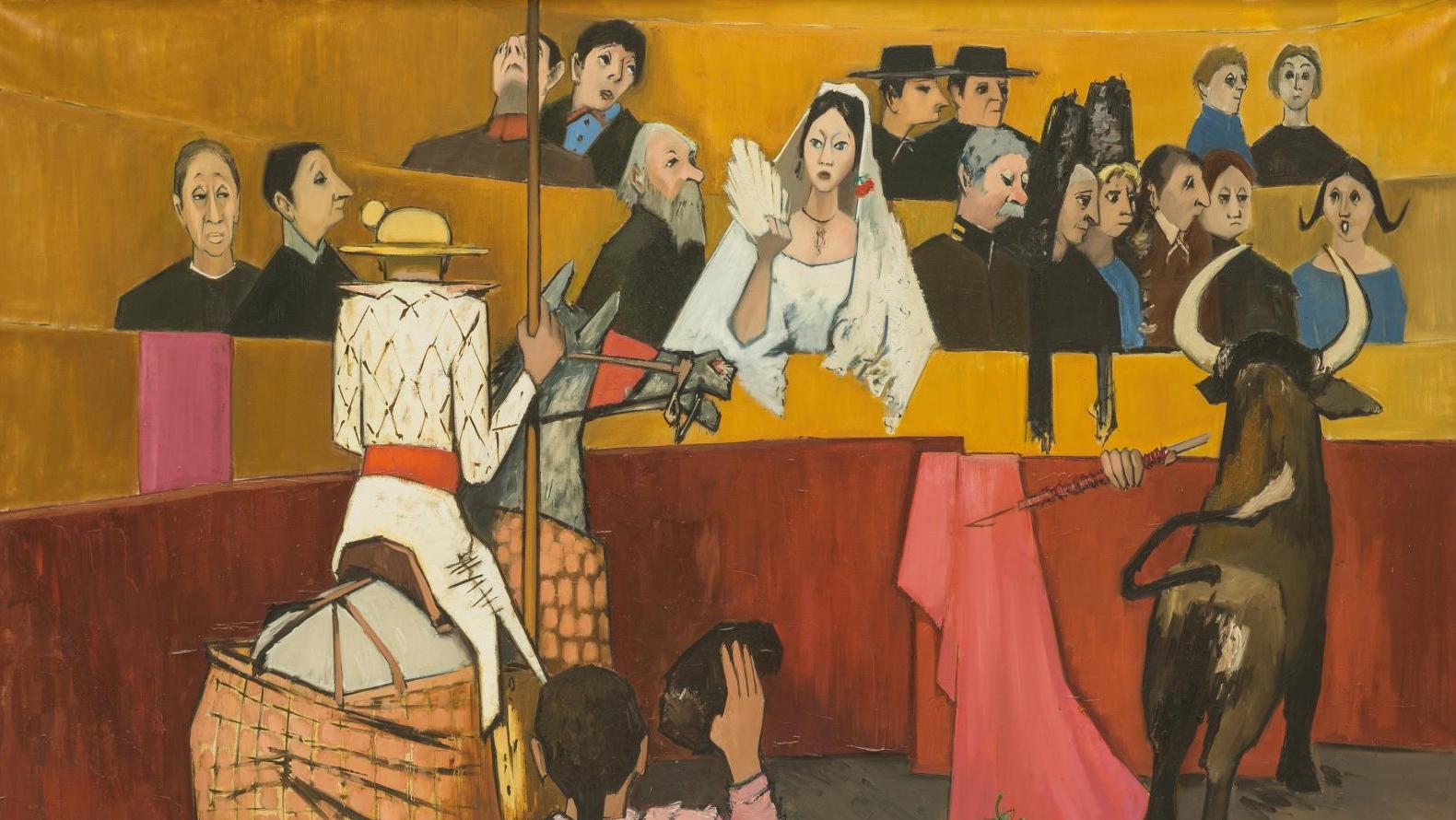Robert Humblot (1907-1962), La Corrida espagnole, 1961, huile sur toile, 181 x 230 cm.... L’Espagne d’Humblot