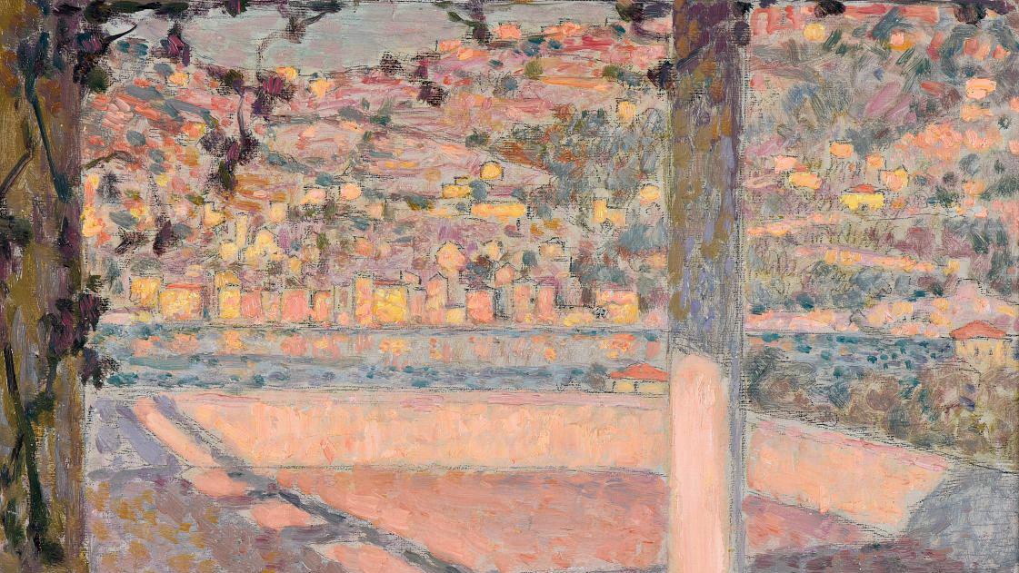 Henri Le Sidaner (1862-1939), La Terrasse sur Villefranche, le matin, 1933, huile... Les maîtres de la lumière, d’Henri Le Sidaner à Henri Martin