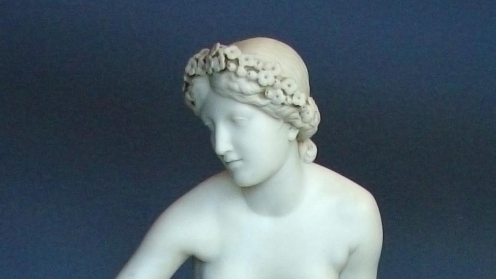 Dubois, La Nymphe de Salmacis, sculpture en marbre blanc, signée, située et datée... Beauté éternelle d’après François-Joseph Bosio 