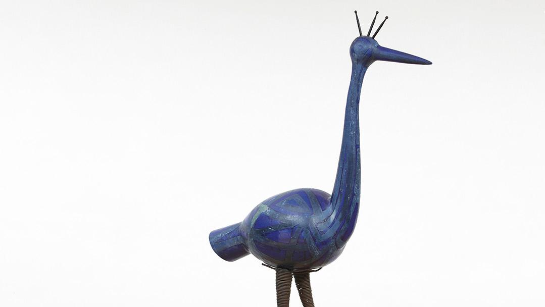 Suzanne Ramié (1907-1974) and the Atelier Madoura, Oiseau (Bird), c. 1965, blue-glazed... The Blue Bird of Madoura