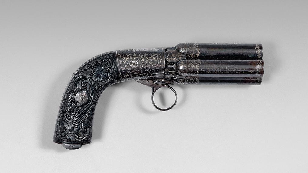 Pistolet-revolver par Devisme, à Paris, ayant appartenu au prince Napoléon, système...  Louis Devisme pour le prince Napoléon