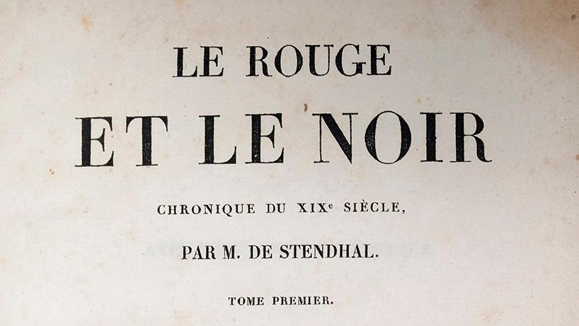 Henri Beyle dit Stendhal (1783-1842), Le Rouge et le Noir, A. Levasseur, Paris, 1831,... Un envoi inédit et mystérieux dans Le Rouge et le Noir 