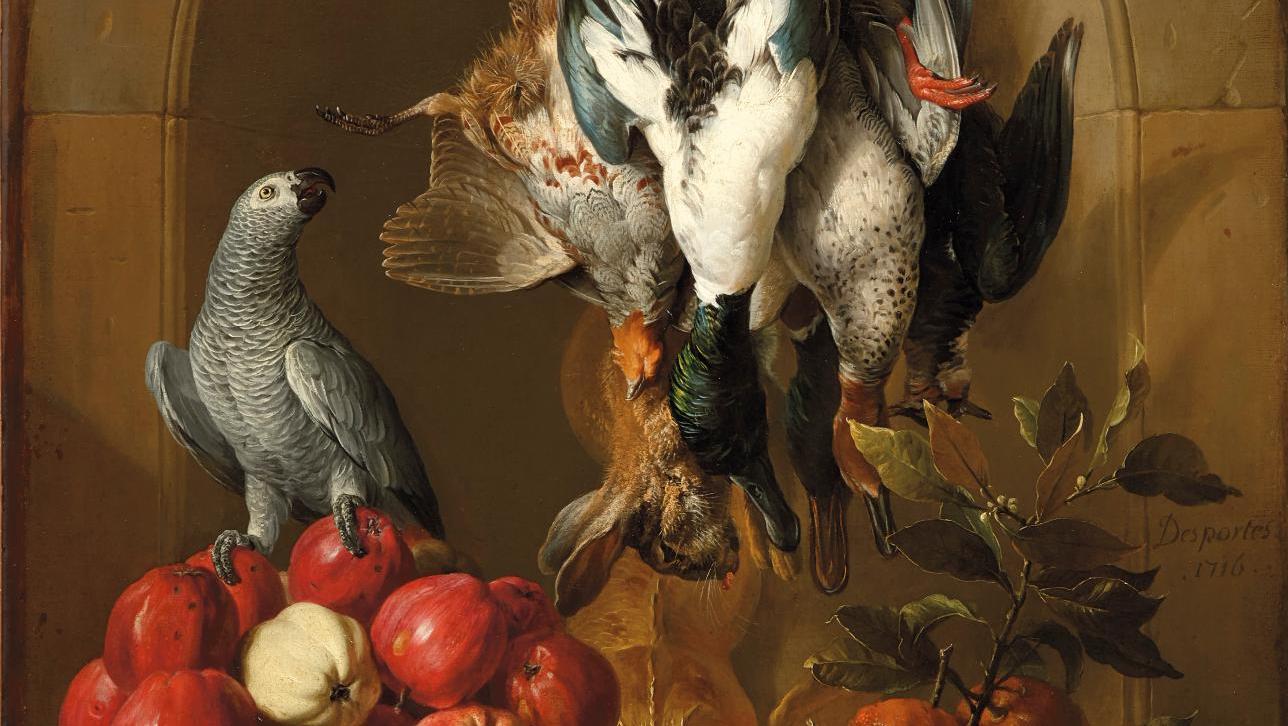 Alexandre-François Desportes (1661-1743), Nature morte au trophée de gibier, fruits... À Bordeaux, un record mondial pour l’œuvre de Desportes